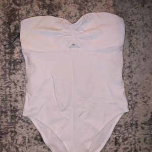 White strapless bodysuit